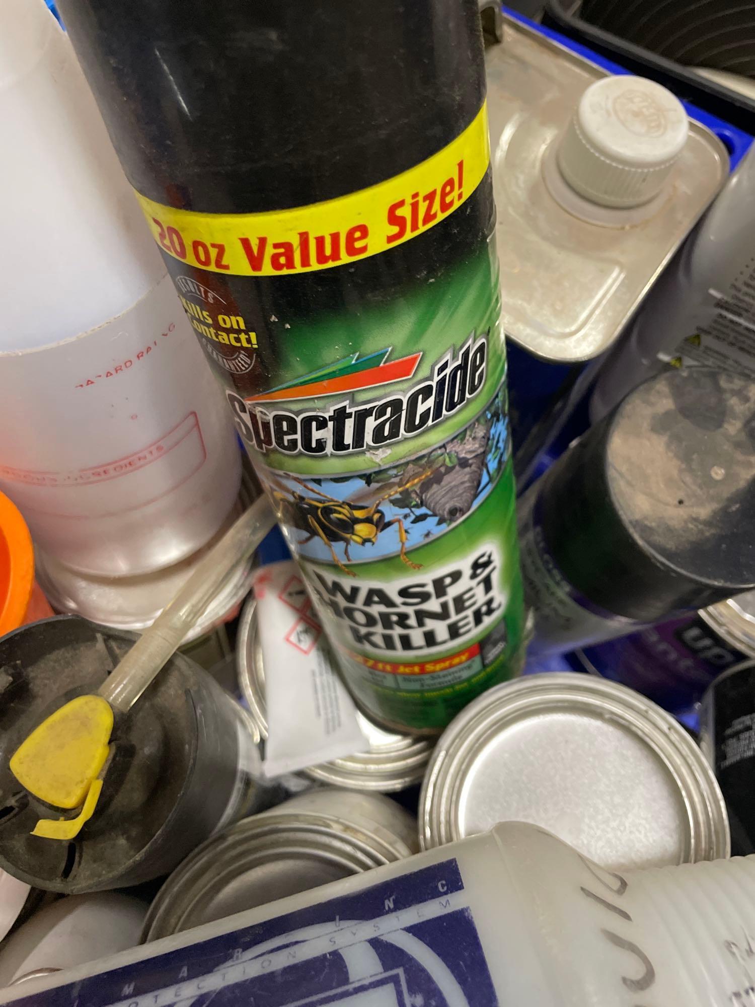 tub of cleaning products and more