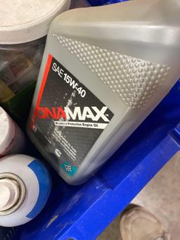 tub of plumbers putty; engine oil and more