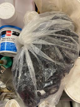 tub of plumbers putty; engine oil and more