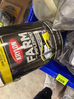 tub of adhesive remover; degreaser; paint rollers