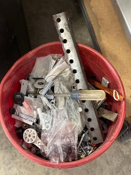 Bucket for miscellaneous items, screws, screwdriver, hinges, etc.