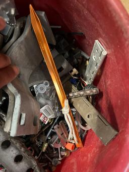 Bucket for miscellaneous items, screws, screwdriver, hinges, etc.
