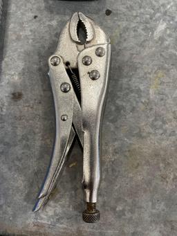 moisture meter; vise grip; saw blades