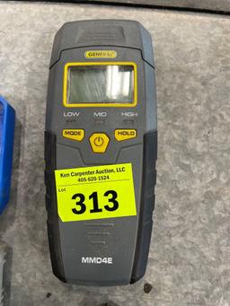 moisture meter; vise grip; saw blades