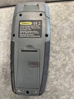 moisture meter; vise grip; saw blades