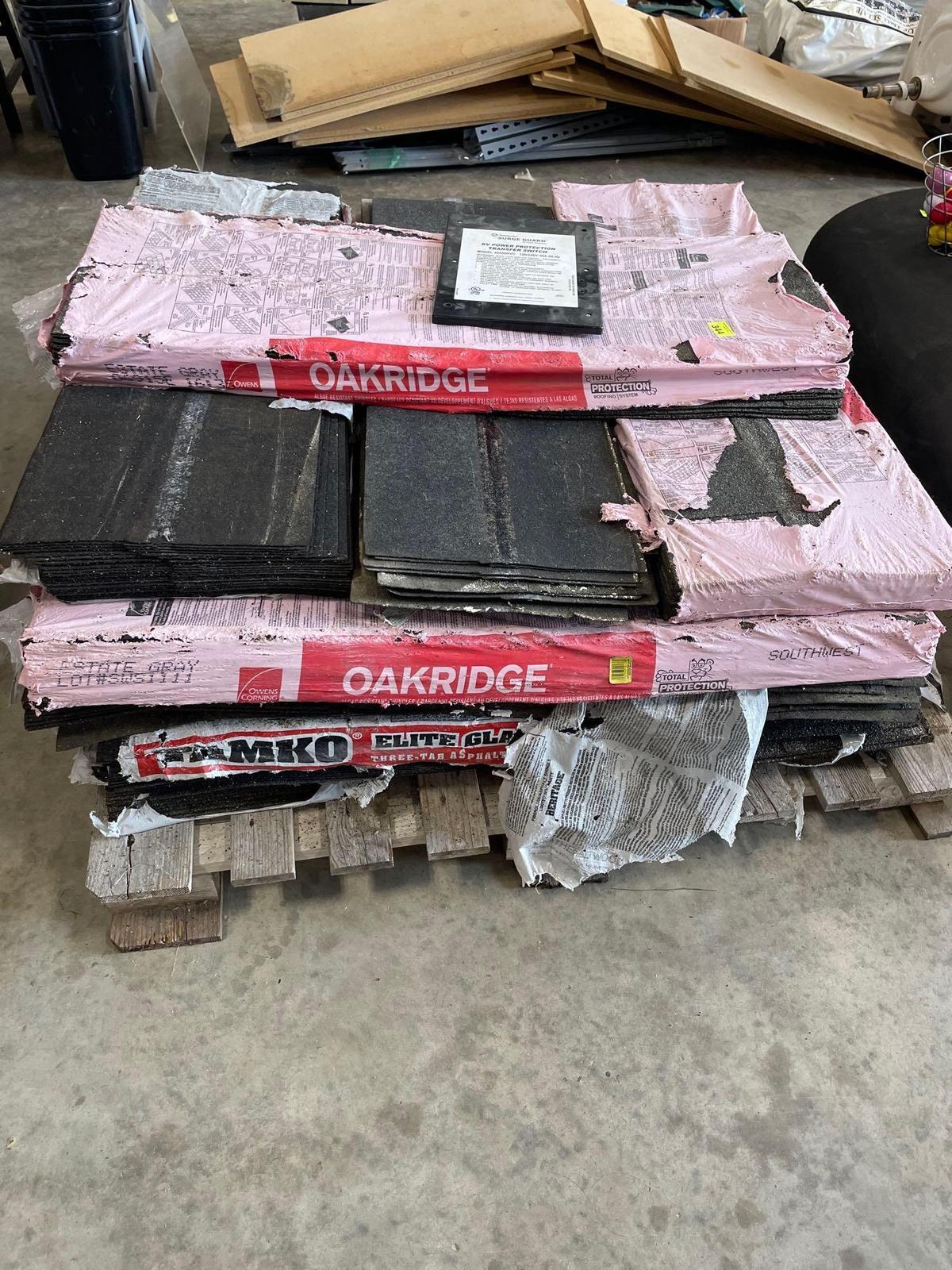 pallet of roofing shingles