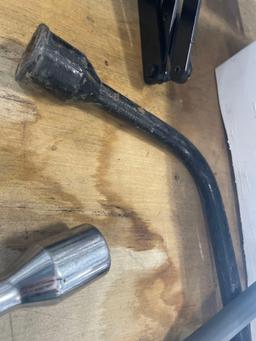 tire iron; crank handles for electric tongue jacks