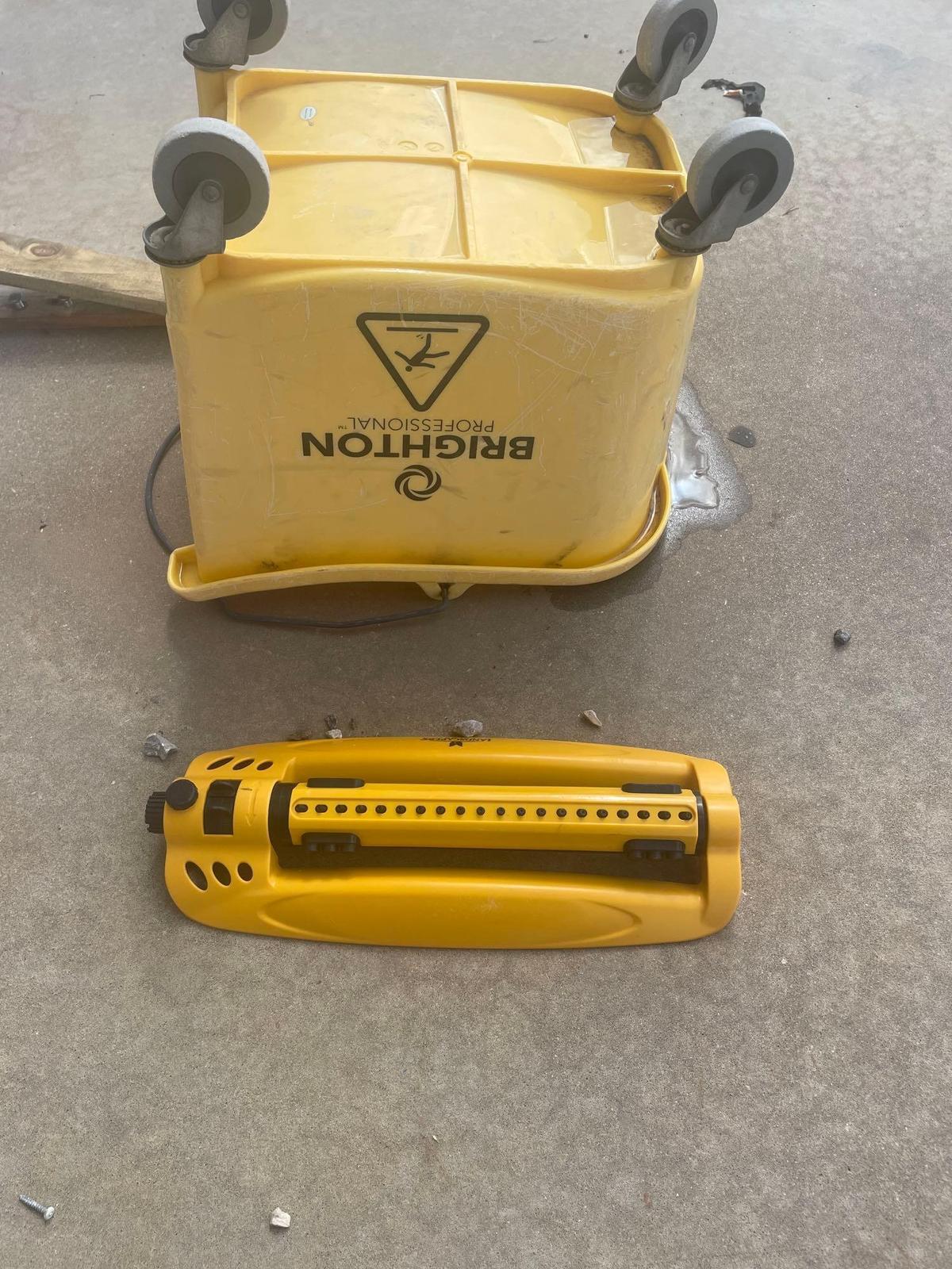 sprinkler; mop bucket