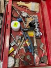 ball hitch; paint brush; locks; misc