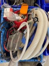 tub of hoses; wires; misc