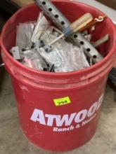 Bucket for miscellaneous items, screws, screwdriver, hinges, etc.