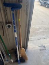 brooms , dust pan , extension pole