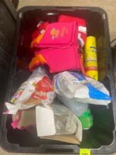 life jackets; cleaning supplies; grout; misc