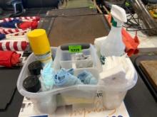 Cleaning supplies ; caddy