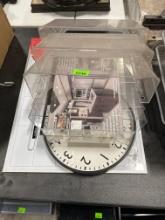 clock; whiteboard calendar; display frame