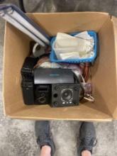 box of lights; speakers; misc