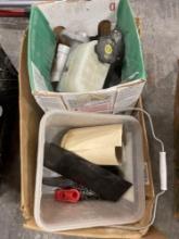 pvc pipes; screws; caulk; misc