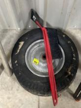 tire; snow brush