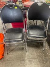 foldable metal chairs w/ cushions