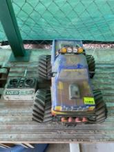 Vintage remote controlled RC monster truck with remote
