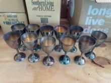Vintage silver plated wine goblets,