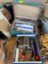 Vintage make up case, railroad track and other misc items