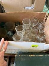 Box of various size and color glasses