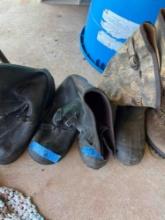 2 pair rubber boots size in photos