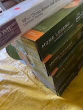 5 boxes of bamboo flooring and one opened box of laminate flooring
