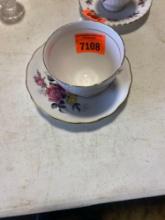 Decorative Tea cup and saucer Made in England Bone china