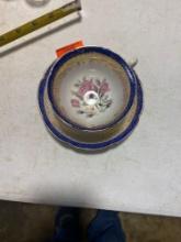 Decorative Tea cup and saucer Made in England Bone china