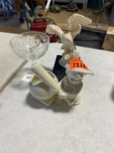 Crystal glass, eagle, boy playing baseball, figuring