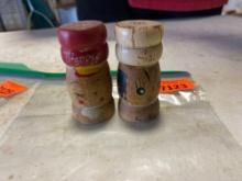 Vintage wooden hand, painted ladies, salt and pepper shaker