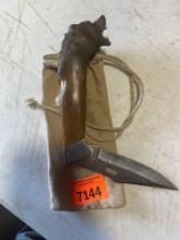 Bear head pocket knife
