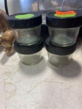 4 plastic Ball canning jars