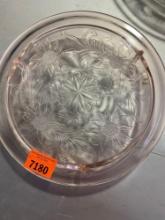 Decorative glass serving plate