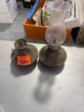 Hurricane lamp and a base