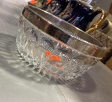 Vintage bowl with goldish rim