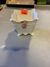 White decorative trinket dish