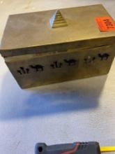 Brass vintage Egyptian style trinket box
