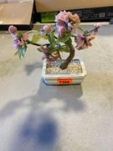 Jade Cherry blossom tree made from various stones