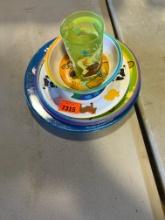 Cartoon plates bowl and cup