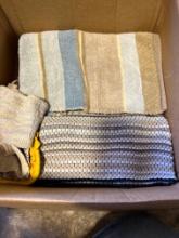 Kitchen towels and plastic plate
