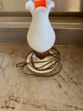 Milk glass lamp