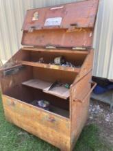 Large metal box with lid Measurements in photo
