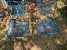 2 outdoor metal chairs