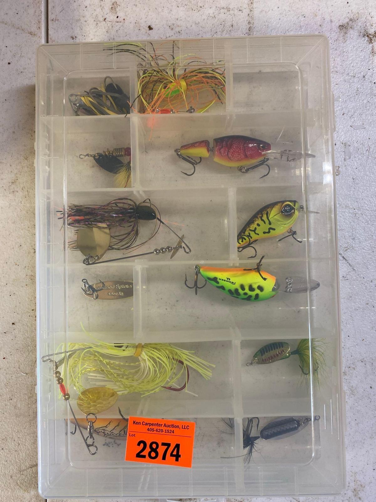 Container with fishing lures