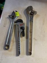 Adjustable pipe wrench and Crescent