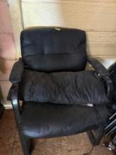 Black chair and a pillow PICK UP IS ON DAY 2 ONLY