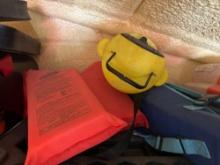 Minnow buckets, folding chair, life vest and other misc items PICK UP IS ON DAY 2 ONLY